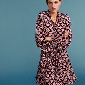 Zara - Printed Velvet Dress - Size L
